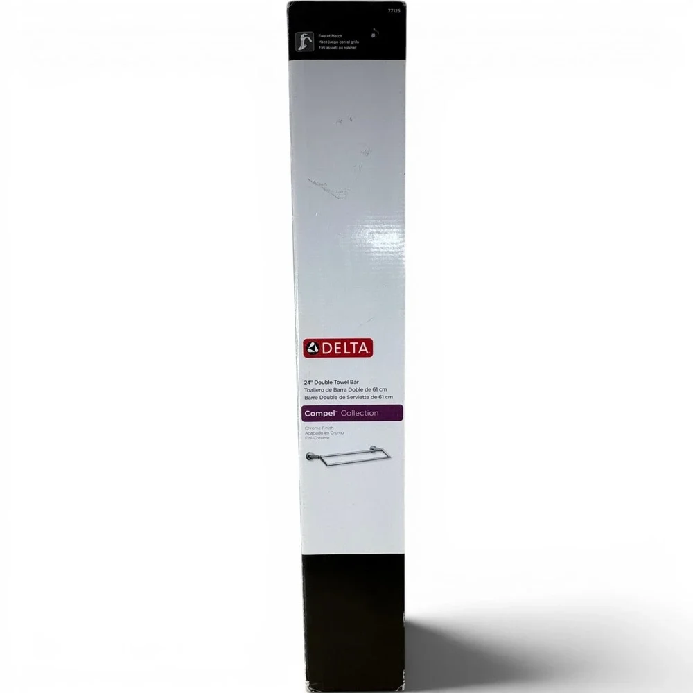 Delta Compel 24 Inch Double Towel Bar Chrome Finish Modern Wall Mount‎ 77125 NEW